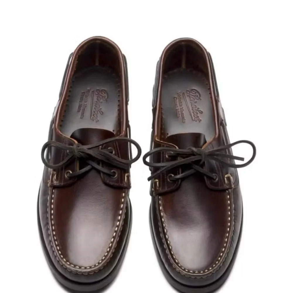 Classic Men’s Brown Leather Boat Shoes